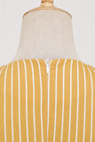 Stripes Short Sleeves 1950s Swing Dress