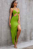Green Halter Neck Bodycon Summer Dress