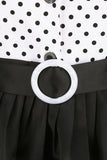 Black and White Polka Dots Vintage 1950s Dress