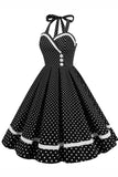 Halter Black 1950s Swing Dress