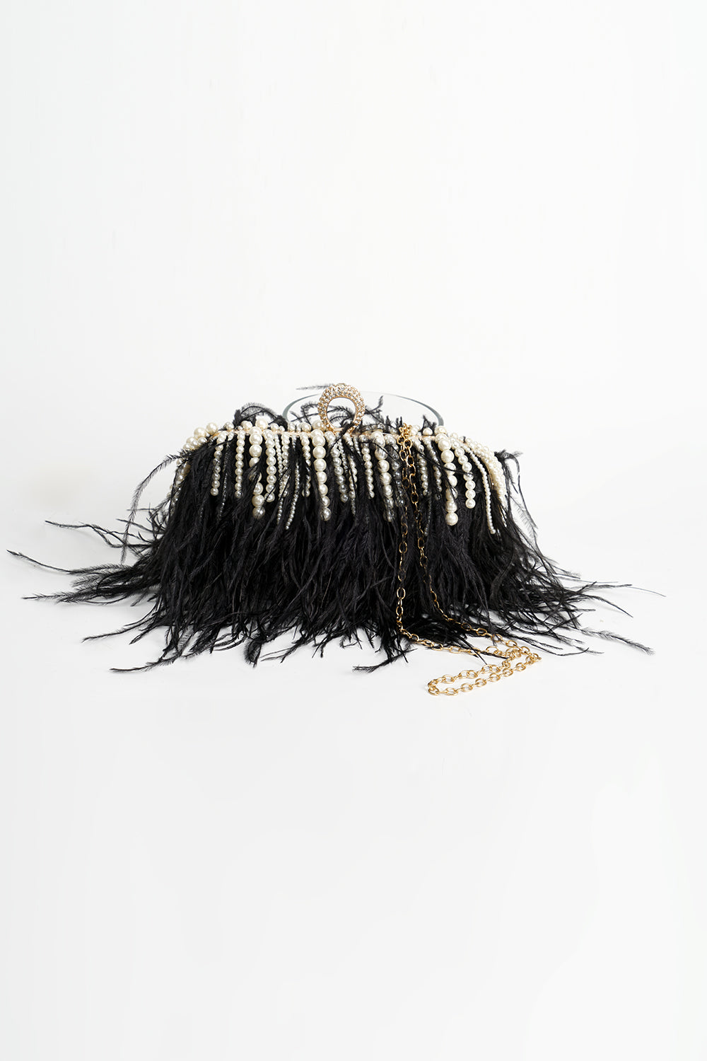 Vintage Ostrich Feather Blush Evening Bag