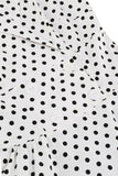 White Polka Dots Lapel Neck 1950s Dress