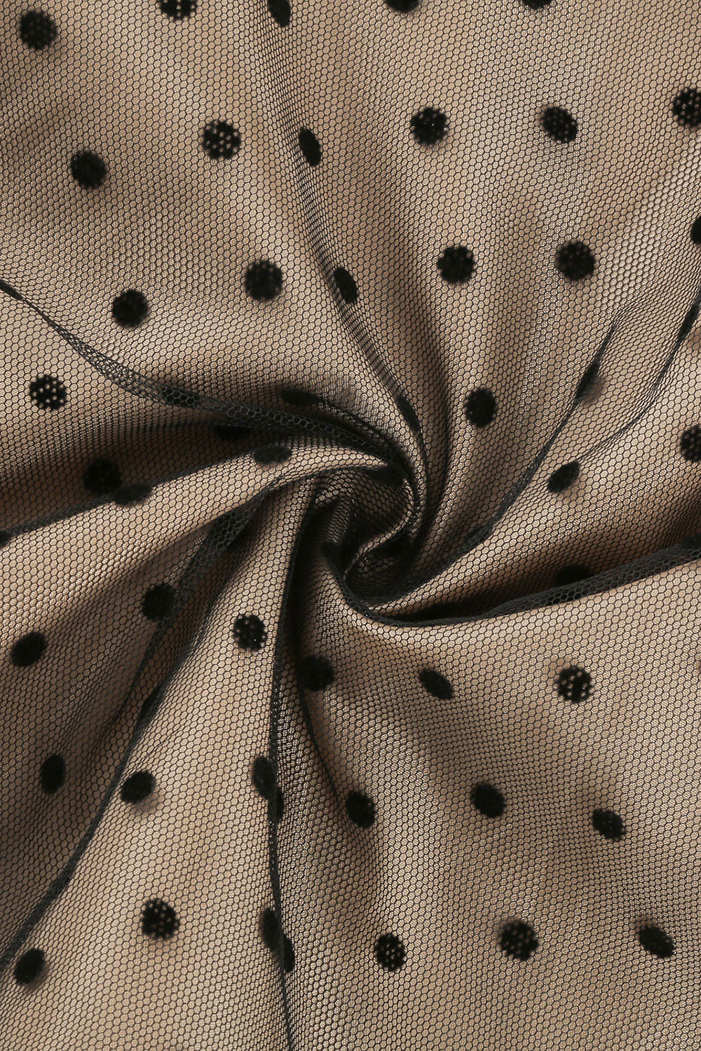 Black Off the Shoulder Polka Dots 1950s Dress