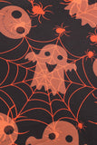 Vintage Crew Neck Long Sleeve Ghost Print Halloween Retro Dress