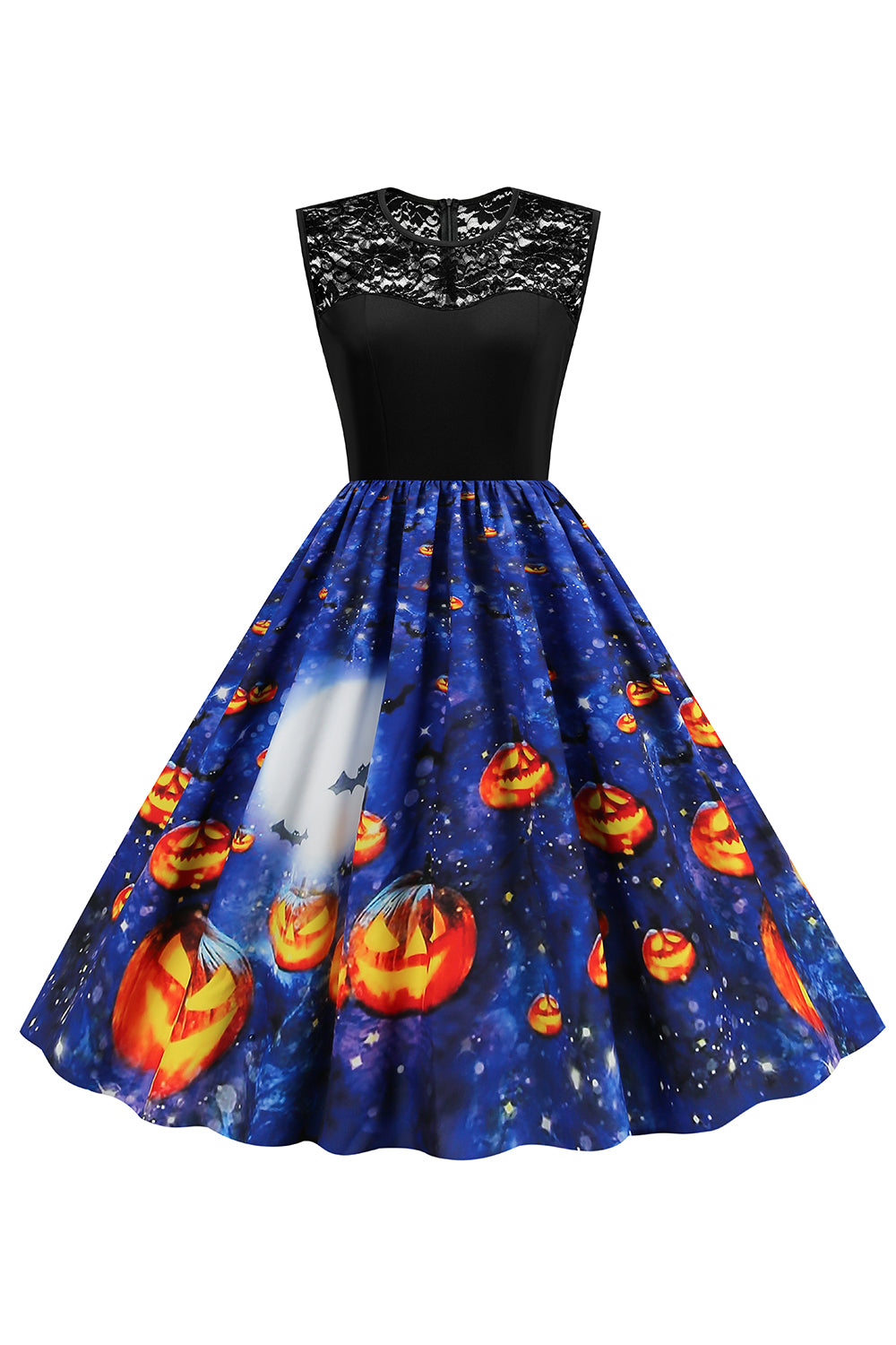 Jewel Neck Halloween Vintage Dress