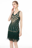 Green Sequin Fringes 1920s Dress