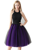 Two-Color Stitching 7-layer Mesh Tulle Tutu Skirt