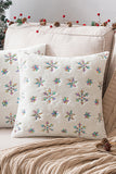 Christmas Gift White Snowflake Plush Pillow Case