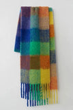 Yellow Coffee Faux Cashmere Plaid Scarf