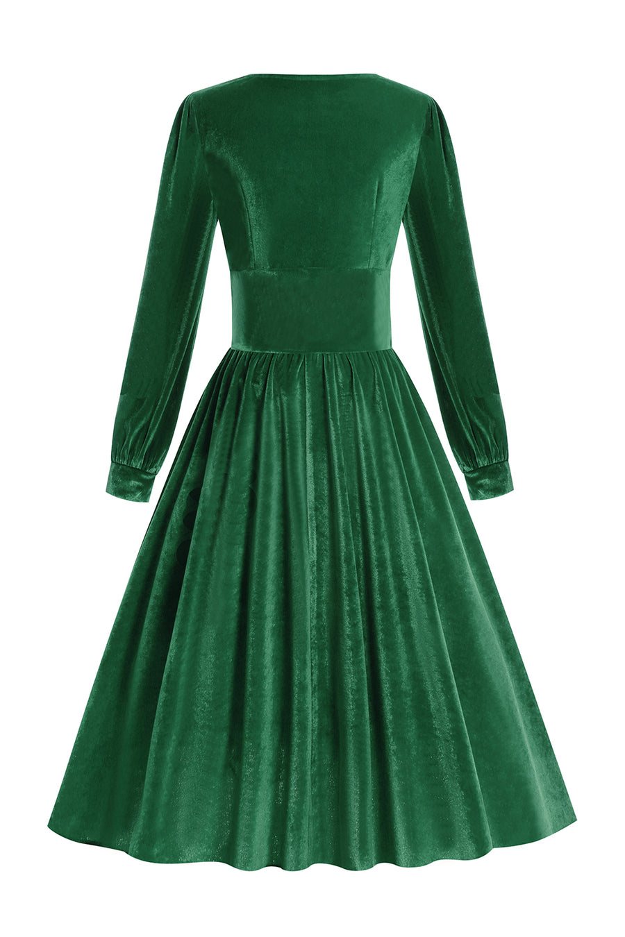 green emerald velvet dress 1950s inspired sparkle swing dress in emerald green – La Novale Atelier main image 0