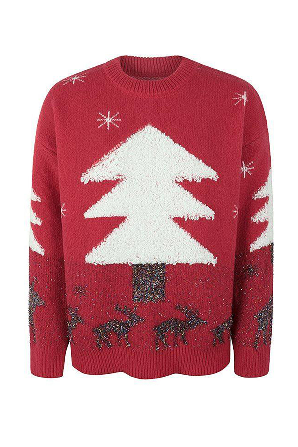 Fawn Jacquard Christmas Pullover Sweater