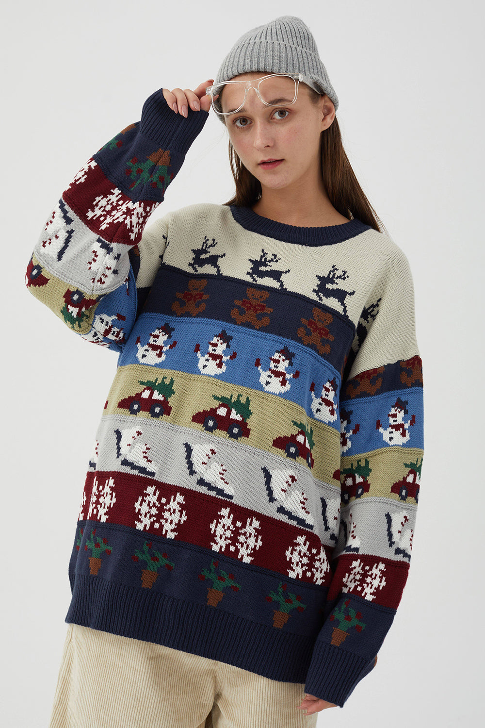 Retro Loose Christmas Element Sweater