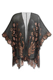 Black Sequined Peacock 1920s Cape