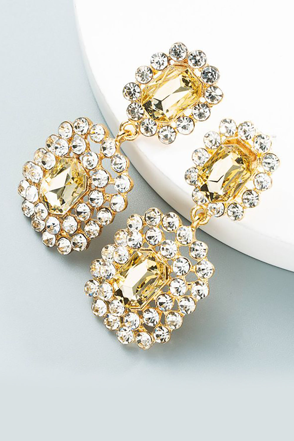 Golden Beaded Party Earrings