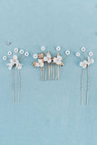 Vintage Handmade Pearl Rhinestone Set Bride Hair Pin