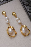 Golden Pearl Irregular Earrings