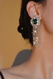 Sparkly Rhinestones Water Drop Tassel Earrings