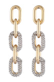 Metallic Chain Rhinestones Earrings