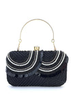 Black Beaded MIni Party Handbag with Sequins