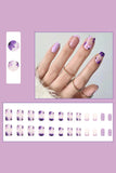 24 Pcs Colorful Press On Nails Short False Nail