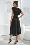 A-Line Sleeveless Black Casual Dress