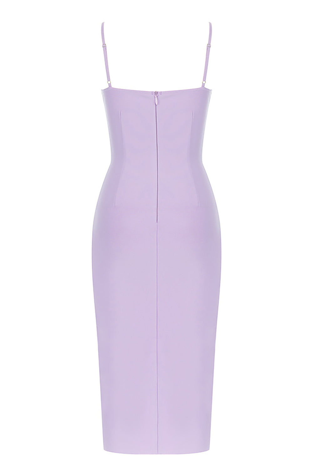 Lilac Bodycon Glitter Cocktail Dress With Split Front