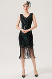 Sparkly Black Flapper Dress With Fringes