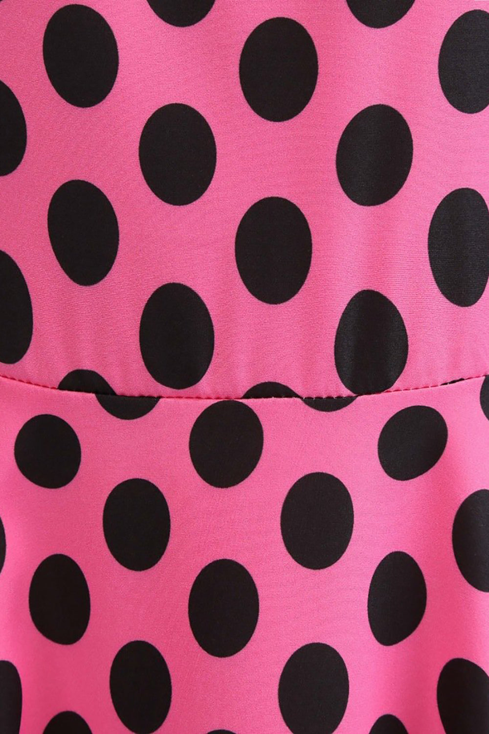 Pink Black Polka Dots Cap Sleeves 1950s Dress