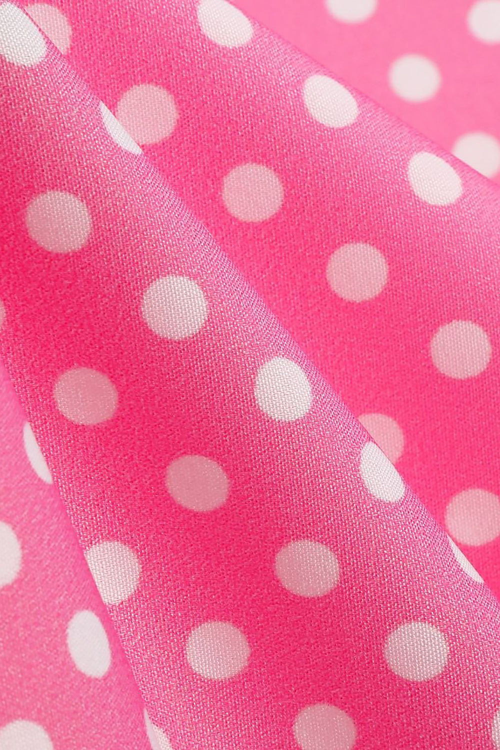 Cold Shoulder Polka Dots Pink 1950s Dress