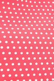 Pink Red Polka Dots Puff Sleeves 1950s Dress