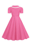 Pink Polka Dots Peter Pan 1950s Dress