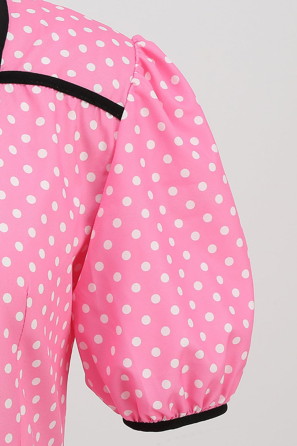 Pink Short Sleeves Polka Dots 1950s Dress