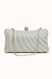 Golden Sparkly Rhinestone Pearl Clutch Bag