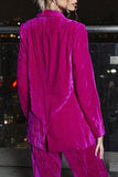 Fuchsia Notched Lapel One Breasted Women Suits for Party