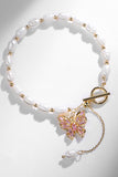 Elegant White Pearl and Butterfly Bracelet
