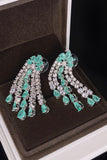 Green Sparkly Rhinestone Drop Earrings for Women