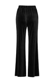 Black Beaded 2 Piece Lace Up Velvet Women Suit