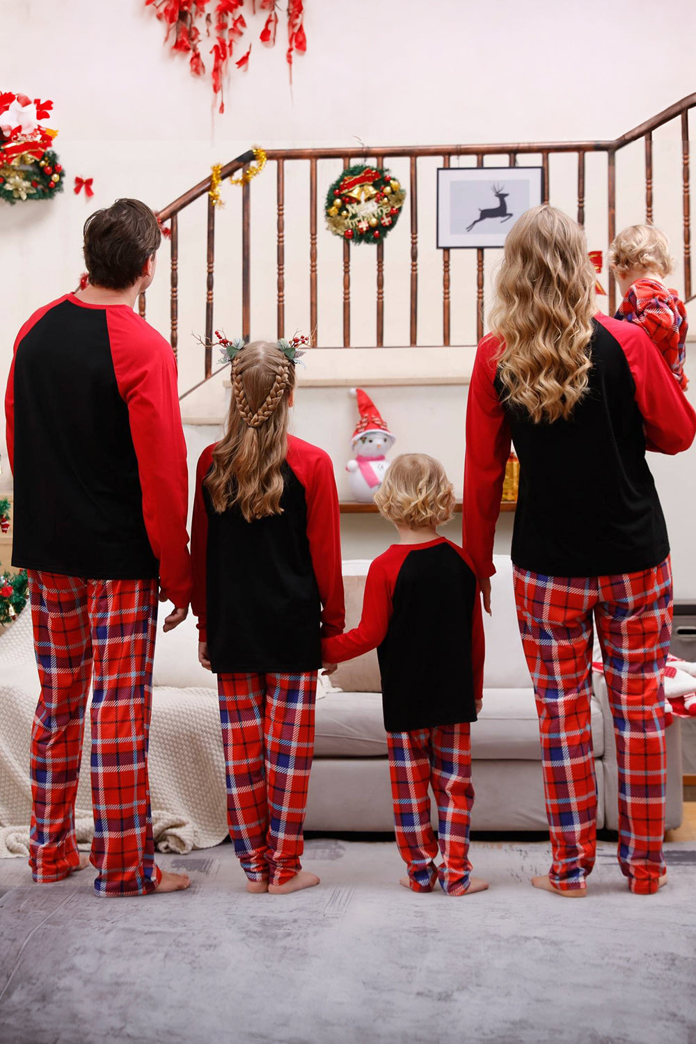 Family Red Plaid Matching Christmas Pajamas Sets