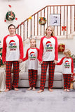 Red Print Christmas Family Matching Sleepwear Pajama Sets with Plaid