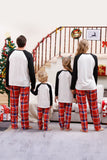Black Plaid Printed Matching Christmas Pajamas Sets