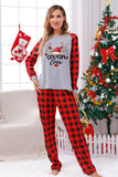 Print Family Christmas Pajamas with Red Plaid