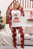Christmas Red Print Family Pajamas Sets