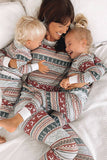 Grey Pattern Stripes Christmas Family Matching Pajamas