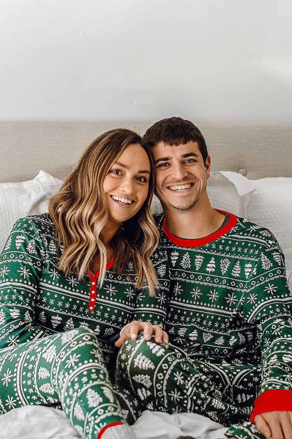 ZAPAKA Christmas Grey Pattern Print Pajamas Christmas Family Matching  Pajama Set