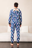 Snowman Print Blue Family Matching Christmas One Piece Pajamas