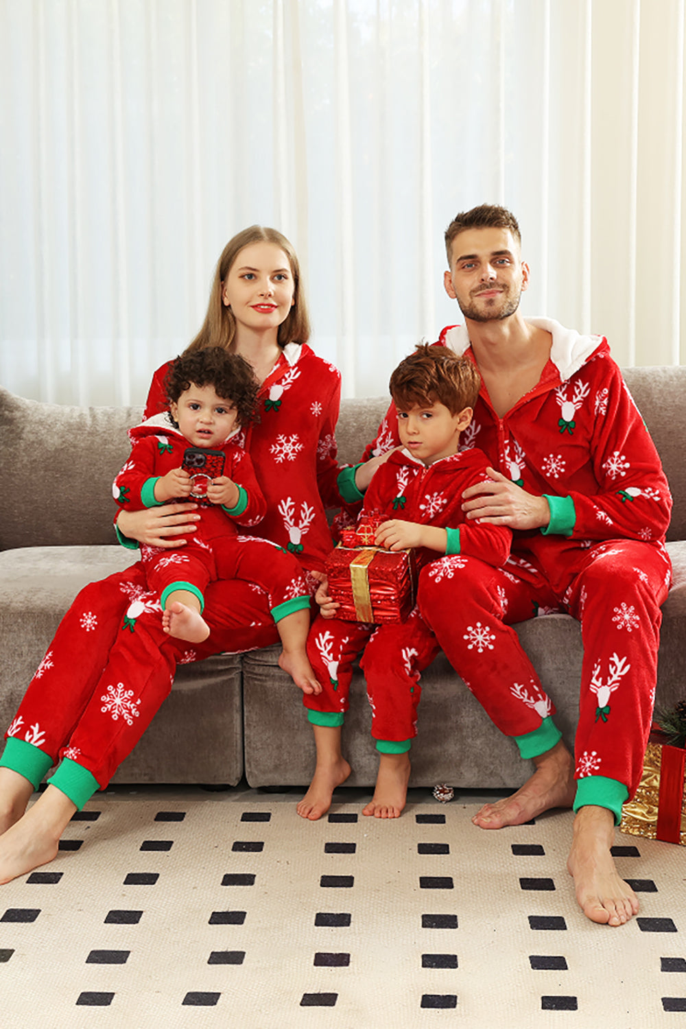 Red Flannel Snowflake Christmas Family Pajamas