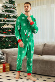 Christmas Family Green Flannel Snowflake Onesie Pajamas