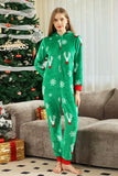 Christmas Family Green Flannel Snowflake Onesie Pajamas
