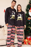 Christmas Black Deer and Snowflake Family Matching Pajamas Set