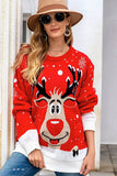 Black Christmas Reindeer Black Snowflake Sweater